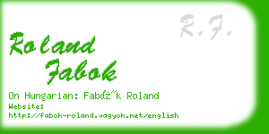 roland fabok business card